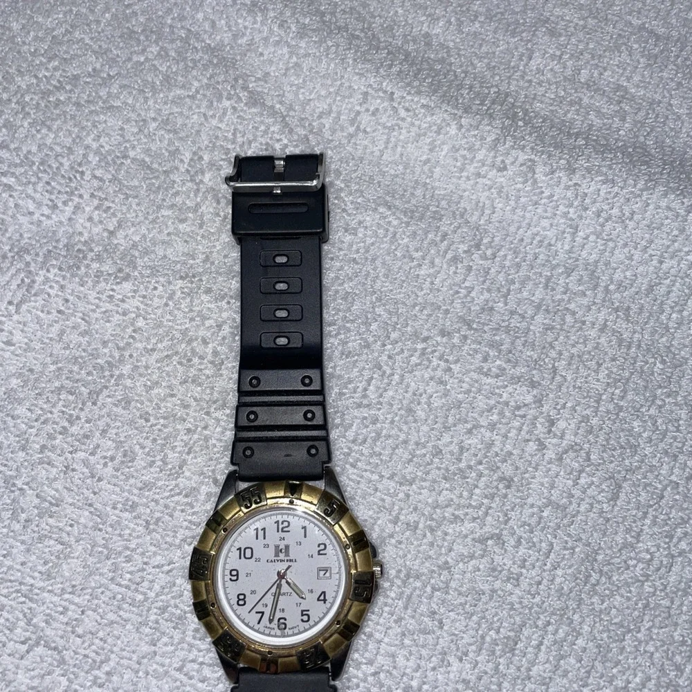 Vintage Calvin Hill  Watch Mens Gold Silver Two Tone #c3